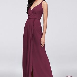 David’s Bridal Double-Strap Long Georgette Dress